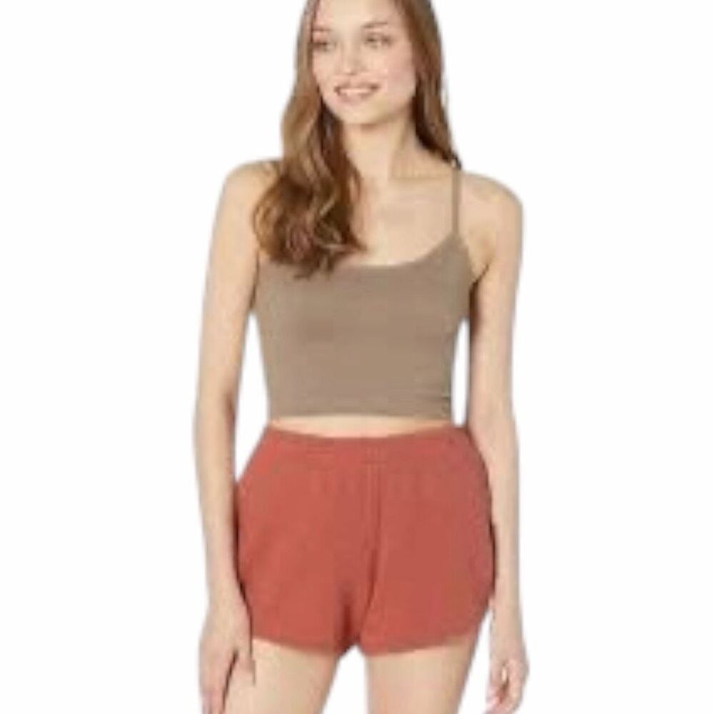 MADEWELL Women’s Tan Seamless Ribbed Crop Cami Size Medium / Large
